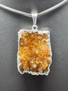Common Citrine Druzy SP PENDANT Handcrafted Quality Durable L7 - Picture 1 of 7
