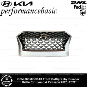 OEM 86350S8BA0 Front Calligraphy Bumper Grille for Hyundai Palisade 2020-2022 - Picture 1 of 3