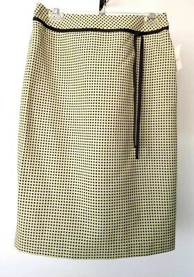 Saia lápis reta Focus 2000 forrada 100% algodão verde/marinho fenda zíper tamanho 10 - Imagem 1 de 4