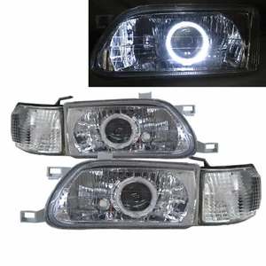 Tercel L50 1995-1999 Guide LED Halo Headlight Headlamp CHROME for TOYOTA LHD - Picture 1 of 5
