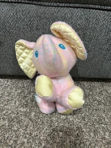VTG Playskool Elephant Blankies Snuzzles Plaid Plush Blanket Buddy Quilted Ears - Picture 1 of 11