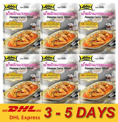 6 x pasta de curry Lobo Panang comida tailandesa autêntica especiarias de culinária tailandesa 50g. - Imagem 1 de 4