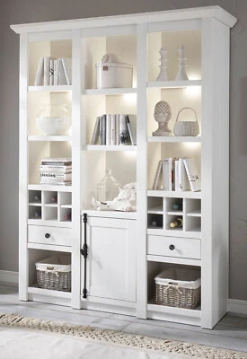 Buffet Schrank Buffetschrank in weiß Landhaus Vitrine Anrichte 147x207 cm Hooge - Bild 1 von 4