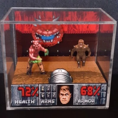 Doom - 3D Cube Handmade Diorama - Video Games - Shadowbox - Image 1 of 4