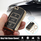 3 Button TPU Remote Control Key Fob Case Kit for Volkswagen with Chain Black