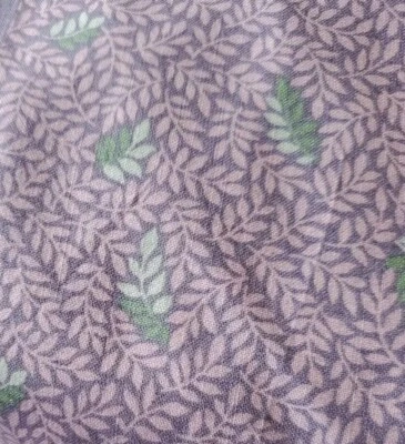 Vintage Sewing Fabric Springs Lavender & Green Fern Leaves 1/2ydx45" Cotton - Image 1 of 3