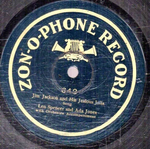 133g3.  Len Spencer & Ada Jones - Jim Jackson & Jealous Julia - Zonophone 642 - Picture 1 of 1