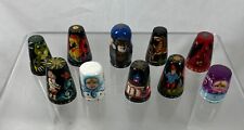 10 Wooden Lacquer Hand Painted Thimbles (#1456)