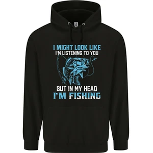 Listening to You Funny Fishing Fisherman Childrens Kids Hoodie - Picture 1 of 3