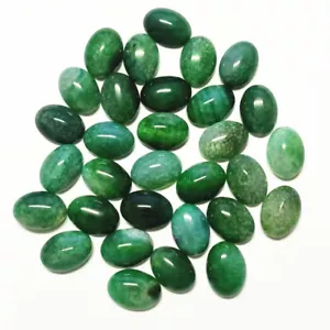13x18mm Natural 30pcs Green Dragon Veins Agate Oval Bead CAB Cabochon No Holes - Picture 1 of 1