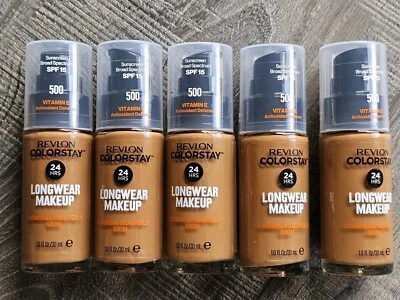 (5) Revlon ColorStay Liquid Matte Finish Foundation SPF 15 #500 WALNUT *SEALED*  - Image 1 of 2