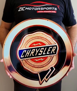 1925-1955 Chrysler Ribbon Logo Steel Sign Large - 19" - Foto 1 di 6