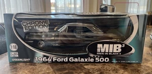 RARE Chrome Edition Men in Black 1/18 Scale 1964 Ford Galaxy 500 Greenlight - Picture 1 of 6
