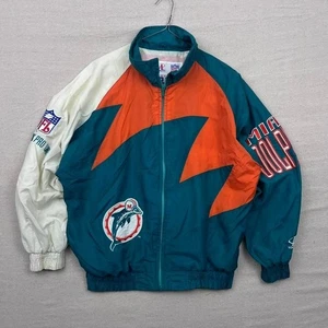 Vintage Logo Athletic Sharktooth NFL Pro Line Miami Dolphins Full Zip Up Jacket - Picture 1 of 6