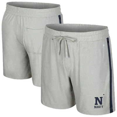 Men's Colosseum Gray Navy Midshipmen Mac Shorts - Image 1 of 3