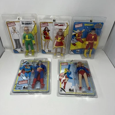 Lot of 5 Figures Toy Co Retro Bizarro Supergirl Shazam Dr. Sivana Mary Marvel - Image 1 of 4