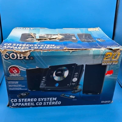 COBY CX-CD377 CD STEREO SYSTEM 20W AUX AM/FM LCD DISPLAY WALL MOUNTABLE - Image 1 of 4