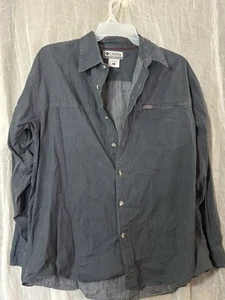 Columbia men's shirt size XL Vertex blue and black plaid zipper front pocket - Picture 1 of 4
