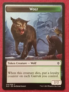 Magic The Gathering THRONE OF ELDRAINE WOLF token card MTG - Picture 1 of 2