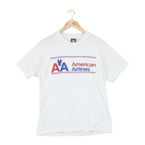 Vintage American Airlines T-Shirt Mens Size L White Single Stitch USA Made 80s - Picture 1 of 15