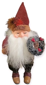 Fantaisie Père Noël Fée Elfe Gnome avec Couronne de Noël Lutin des Bois 12" H - Photo 1/6