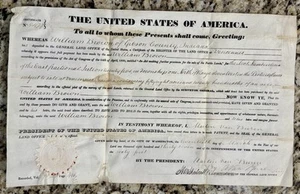 1837 President Martin Van Buren Vincennes, Indiana - Sec’y Signed Land Grant - Picture 1 of 2