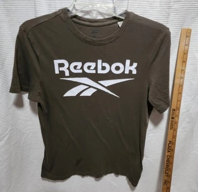Camiseta de algodón para hombre Reebok marrón con logotipo blanco pequeña Foto 1 de 3