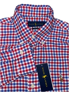 NWT Polo Ralph Lauren Button Down Men’s Small Red White Blue Gingham Check - Picture 1 of 9