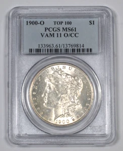Dólar de plata Morgan 1900-O/CC $1 GRADUACIÓN PROFESIONAL MS61 VAM 11 Top-100 - Imagen 1 de 2