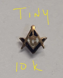 Freimaurer Quadrat und Kompass Anstecknadel 10K GOLD - Bild 1 von 3