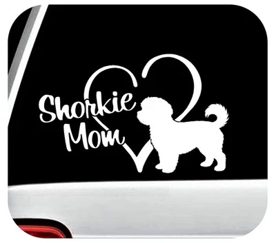 Shorkie Mom Decal Sticker for Car Window | Shih Tzu and Yorkshire Terrier BG2176 - Image 1 of 4