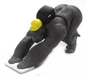 Rubber Gorilla Gori School Bag Mascot Figure 50mm Capped Toy - Picture 1 of 1