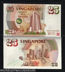 SINGAPORE 25 DOLLARS 1995 P-33 Commemorative  LION MAS UNC ASIAN BANK NOTE MONEY - Picture 1 of 1
