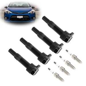 4x Ignition Coil +Spark Plug UF651 For Kia Soul Forte Hyundai Elantra - Picture 1 of 17