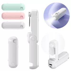 5 IN 1 Mini Portable Fan USB Rechargeable Flashlight Phone Holder Travel Outdoor - Picture 1 of 15