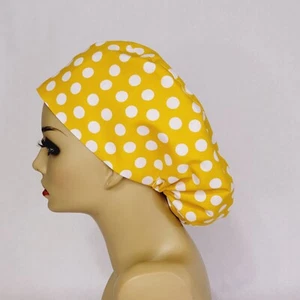 Yellow Mustard, Euro Style, Women Scrub Hat, Surgical Cap, Nurses Hat, Medical - Picture 1 of 6