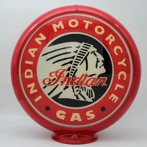 INDIAN MOTORCYCLE HEAD DESIGN 13.5" Gas Pump Globe - SHIPS FULLY ASSEMBLED!! - Picture 1 of 8