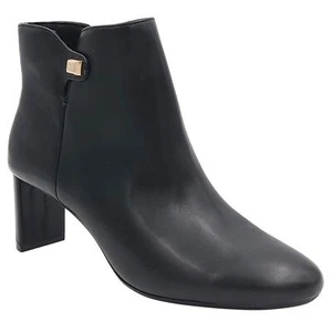 Alfani Women Paam Sculpted Heel Ankle Booties Size US 10M Black Faux Leather - Picture 1 of 5