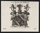 Feuri Hilling Wappen coat of armes Kupferstich Genealogie Heraldik heraldry 1820