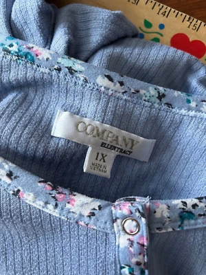 Company Ellen Tracy Camisón Talla 1X Hasta la Rodilla Prendas para Dormir Cuello Redondo 4 Presiones EX Foto 1 de 4