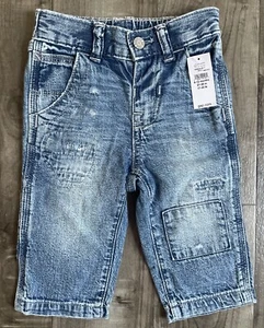 Neu mit Etikett Unisex GAP Denim Baby GAP My First Straight Jeans blau distressed Gr. 6-12 M - Bild 1 von 6