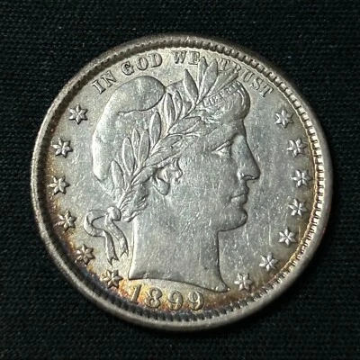 1899 Silver Barber Quarter Philadelphia Mint Choice Extremely FineCondition - Image 1 of 2