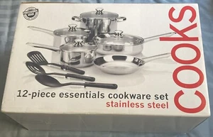 Cooks Essentials Edelstahl Kochgeschirr 12-teiliges Set Sauce, Bratpfanne Dutch Oven - Bild 1 von 6
