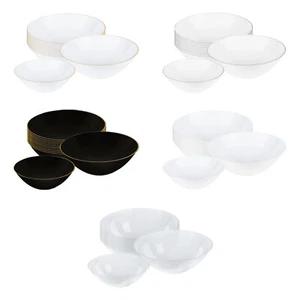Fancy Organic Round Disposable Plastic Dessert Soup Bowls, Heavy Duty 120 pcs - Picture 1 of 31