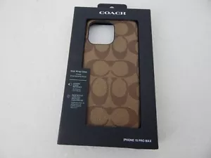 Coach Slim Wrap Case For iPhone 15 Pro Max Brown New - Picture 1 of 12