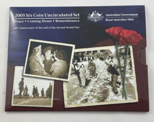 2005 Australia RAM Mint UNC Coin Set - 60th Anniversary End of WWII - Original - - Picture 1 of 4