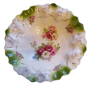 Antike Porzellan PS Germany Schale Rosen Floral 9" - Bild 1 von 4