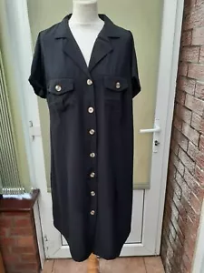 DAMEN SCHWARZ UTILITY SHIRT KLEID NEU (Ref. 697/160) VERKAUF - Bild 1 von 3
