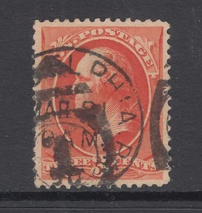 US Sc 214 used 1887 3c vermilion Washington, VF+ - Picture 1 of 1