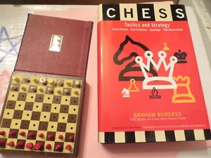Vintage Allan Troy Chess set & Book-Strategy&Tactics2/3 Drueke The Red and White - Picture 1 of 4